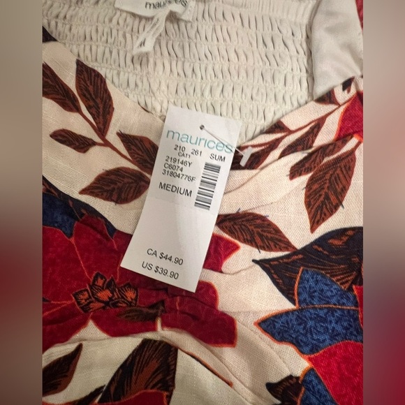 MAURICES Floral Sweetheart Babydoll Mini long sleeve Dress size Medium NWT - Picture 9 of 12